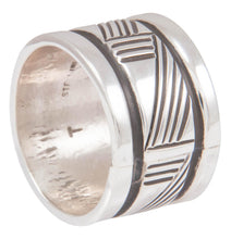 Load image into Gallery viewer, Navajo Native American Stamped Silver Ring Size 8 3/4 by Largo SKU230821