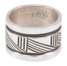 Load image into Gallery viewer, Navajo Native American Stamped Silver Ring Size 8 3/4 by Largo SKU230821