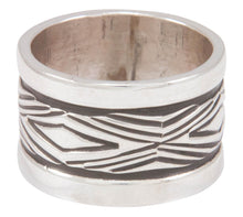 Load image into Gallery viewer, Navajo Native American Stamped Silver Ring Size 7 3/4 by Largo SKU230822