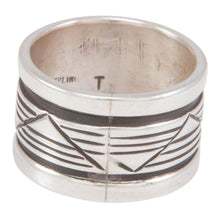 Load image into Gallery viewer, Navajo Native American Stamped Silver Ring Size 8 3/4 by Largo SKU230823