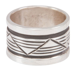 Navajo Native American Stamped Silver Ring Size 8 3/4 by Largo SKU230823