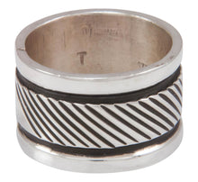 Load image into Gallery viewer, Navajo Native American Stamped Silver Ring Size 8 3/4 by Largo SKU230825