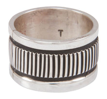 Load image into Gallery viewer, Navajo Native American Stamped Silver Ring Size 9 1/2 by Largo SKU230826