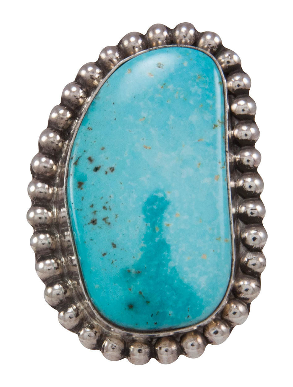 Navajo Native American Evans Mine Turquoise Ring Size 3/4