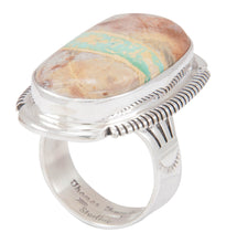 Load image into Gallery viewer, Navajo Native American Royston Ribbon Turquoise Ring Size 7 1/2 SKU230839