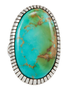 Navajo Native American Kingman Turquoise Ring Size 6 3/4 by Shakey SKU230855