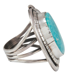 Navajo Native American Kingman Turquoise Ring Size 8 1/2 by Johnson SKU230862