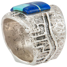 Load image into Gallery viewer, Navajo Native American Turquoise and Lapis Ring Size 8 1/2 by House SKU230867