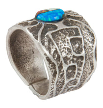 Load image into Gallery viewer, Navajo Native American Turquoise and Lapis Ring Size 12 by House SKU230870