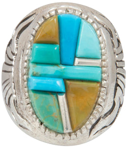Navajo Native American Kingman Royston Turquoise Ring Size 9 1/4 SKU230875