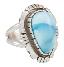 Load image into Gallery viewer, Navajo Native American Larimar Ring Size 9 1/4 by Alice Johnson SKU230903
