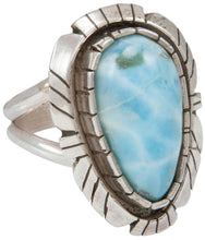 Load image into Gallery viewer, Navajo Native American Larimar Ring Size 9 1/4 by Alice Johnson SKU230905