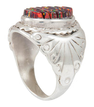 Load image into Gallery viewer, Navajo Native American Lab Created Opal Ring Size 8 1/4 by Dawes SKU230922
