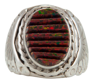 Navajo Native American Lab Created Opal Ring Size 8 1/4 by Dawes SKU230922
