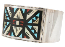 Load image into Gallery viewer, Zuni Native American Turquoise and Shell Inlay Bracelet by Othole SKU230949