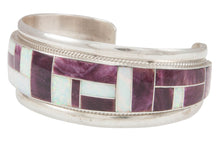 Load image into Gallery viewer, Zuni Native American Purple Shell and Lab Opal Inlay Bracelet SKU230954