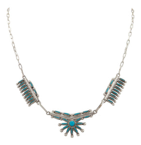 Zuni Native American Sleeping Beauty Turquoise Necklace and Earrings SKU230988