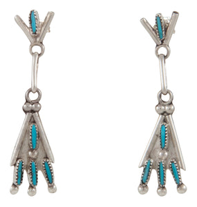 Zuni Native American Sleeping Beauty Turquoise Necklace and Earrings SKU230988
