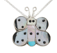 Load image into Gallery viewer, Zuni Native American Butterfly Inlay Pendant Necklace by Comosona SKU230990