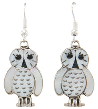 Load image into Gallery viewer, Zuni Native American Mother of Pearl Owl Earrings by Kallestewa SKU231018