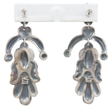 Load image into Gallery viewer, Navajo Native American Turquoise and Stamped Silver Earrings SKU231030