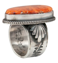 Load image into Gallery viewer, Navajo Native American Orange Spiny Shell Ring Size 8 3/4 by Yazzie SKU231043