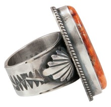 Load image into Gallery viewer, Navajo Native American Orange Spiny Shell Ring Size 8 3/4 by Yazzie SKU231043