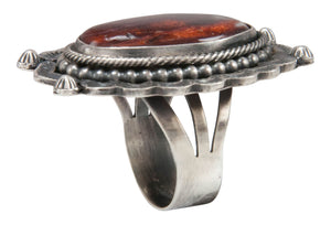 Navajo Native American Spiny Oyster Shell Ring Size 8 1/2 by Yazzie SKU231046