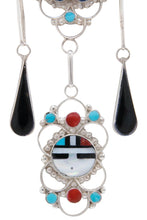Load image into Gallery viewer, Zuni Native American Turquoise Sunface Inlay Necklace by Massie SKU231062