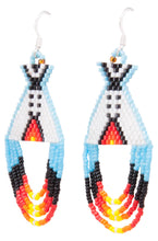 Load image into Gallery viewer, Navajo Native American Seed Bead Teepee Earrings by Charlotte Begay SKU231175