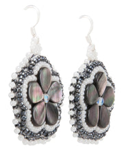 Load image into Gallery viewer, Navajo Native American Seed Bead and Black Lip Mother of Pearl Earrings by Charlotte Begay SKU231186