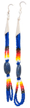 Load image into Gallery viewer, Navajo Native American Seed Bead and Lapis Earrings by Charlotte Begay SKU231188