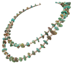 Santo Domingo Kewa Pueblo Royston Turquoise and Pen Shell Heishi Nugget Necklace by Betty Rodriquez SKU231207
