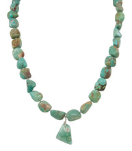 Load image into Gallery viewer, Santo Domingo Kewa Pueblo Turquoise Mountain Mine Nugget Necklace by Betty Rodriquez SKU231210
