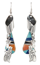 Load image into Gallery viewer, Navajo Native American Turquoise Inlay Kokopelli Earrings by Steve Bahe Jr SKU231218