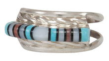Load image into Gallery viewer, Zuni Native American Turquoise, Jet and Shell Inlay Ring Size 6 1/4 SKU231222