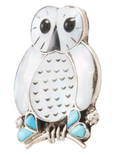 Load image into Gallery viewer, Zuni Native American Turquoise and Shell Owl Pin and Pendant by Kallestewa SKU231269