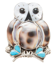 Load image into Gallery viewer, Zuni Native American Turquoise and Shell Owl Pin and Pendant by Kallestewa SKU231272