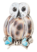 Load image into Gallery viewer, Zuni Native American Turquoise and Shell Owl Pin and Pendant by Kallestewa SKU231272