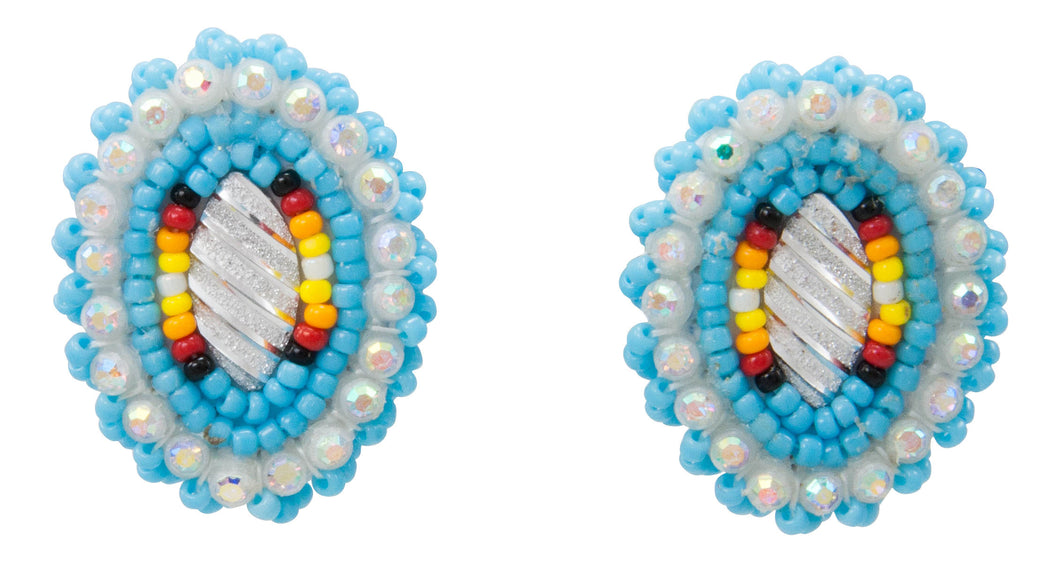 Native Turquoise Beaded Linear Earrings - Boujee Boutique