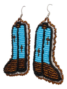Navajo Native American Seed Bead Boot Earrings by Lena Jean SKU231355