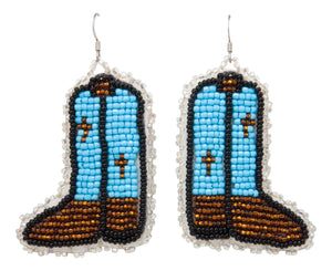 Navajo Native American Seed Bead Boot Earrings by Lena Jean SKU231356