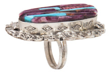 Load image into Gallery viewer, Navajo Native American Spiny Oyster and Turquoise Ring Size 7 3/4 by Clinton Pete SKU231364