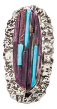 Load image into Gallery viewer, Navajo Native American Spiny Oyster and Turquoise Ring Size 7 3/4 by Clinton Pete SKU231364