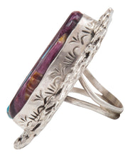 Load image into Gallery viewer, Navajo Native American Spiny Oyster and Turquoise Ring Size 8 by Clinton Pete SKU231365