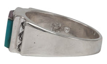 Load image into Gallery viewer, Navajo Native American Turquoise and Lapis Inlay Ring Size 12 by Calvin Begay SKU231418