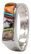 Load image into Gallery viewer, Native American Turquoise Inlay Ring Size 12 1/4 by Calvin Begay SKU231424