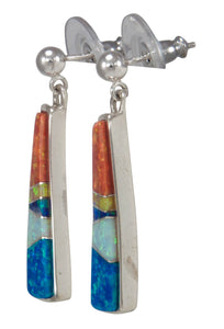 Navajo Native American Created Opal Inlay Earrings by Calvin Begay SKU231443