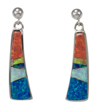 Load image into Gallery viewer, Navajo Native American Created Opal Inlay Earrings by Calvin Begay SKU231443