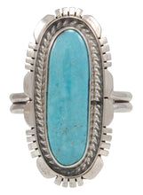 Load image into Gallery viewer, Navajo Native American Kingman Turquoise Ring Size 10 by Robert Concho SKU231491